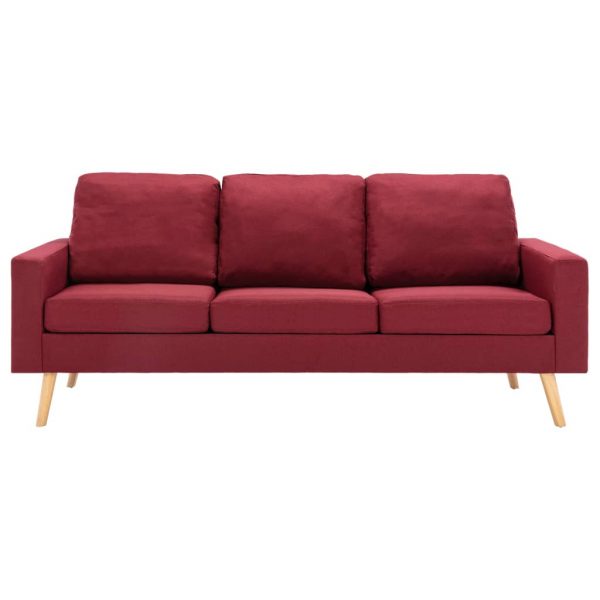 2-dijelni set sofa od tkanine crvena boja vina - Image 3