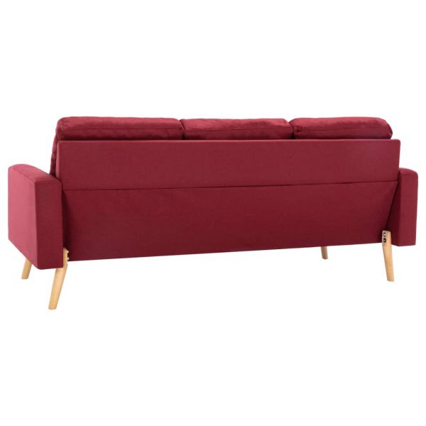 2-dijelni set sofa od tkanine crvena boja vina - Image 4