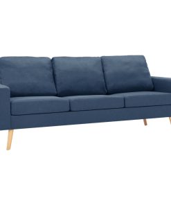 2-dijelni set sofa od tkanine plavi