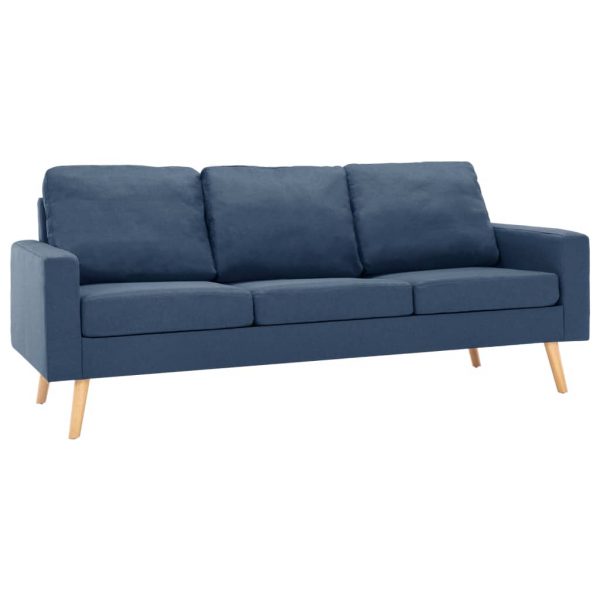 2-dijelni set sofa od tkanine plavi