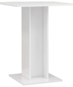 Bistro stol visoki sjaj bijeli 60 x 60 x 75 cm od iverice