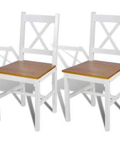 Blagovaonske stolice od borovine 2 kom bijele