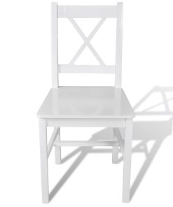 Blagovaonske stolice od borovine 4 kom bijele