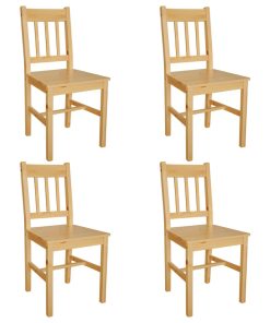 Blagovaonske stolice od borovine 4 kom smeđe