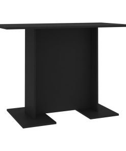 Blagovaonski stol crni 110 x 60 x 75 cm od iverice