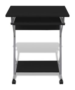Crni računalni stol s policom na izvlačenje