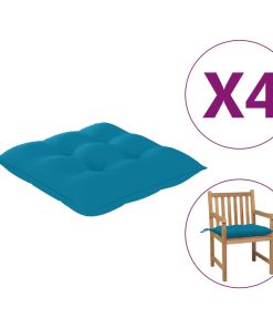 Jastuci za stolice 4 kom svjetloplavi 40 x 40 x 7 cm od tkanine