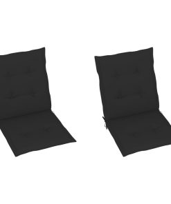 Jastuci za vrtne stolice 2 kom crni 100 x 50 x 4 cm