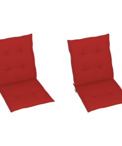 Jastuci za vrtne stolice 2 kom crveni 100 x 50 x 4 cm