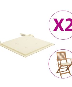 Jastuci za vrtne stolice 2 kom krem 40 x 40 x 4 cm od tkanine