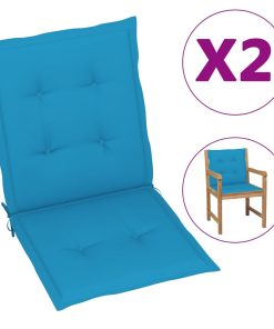 Jastuci za vrtne stolice 2 kom plavi 100 x 50 x 4 cm