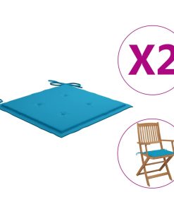 Jastuci za vrtne stolice 2 kom plavi 40 x 40 x 4 cm od tkanine