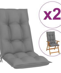 Jastuci za vrtne stolice 2 kom sivi 120 x 50 x 7 cm