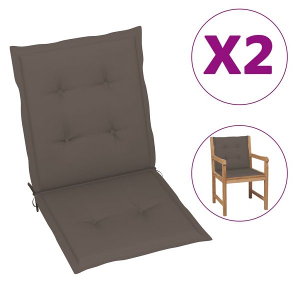 Jastuci za vrtne stolice 2 kom smeđe-sivi 100 x 50 x 4 cm