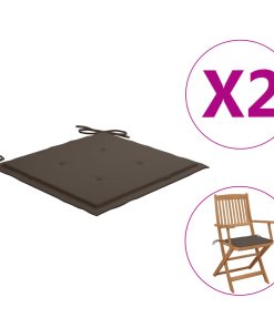 Jastuci za vrtne stolice 2 kom smeđe-sivi 40x40x4 cm od tkanine