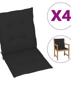 Jastuci za vrtne stolice 4 kom crni 100 x 50 x 4 cm