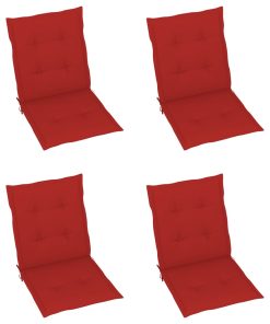 Jastuci za vrtne stolice 4 kom crveni 100 x 50 x 4 cm