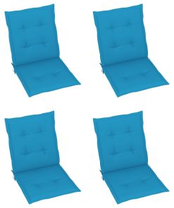 Jastuci za vrtne stolice 4 kom plavi 100 x 50 x 4 cm
