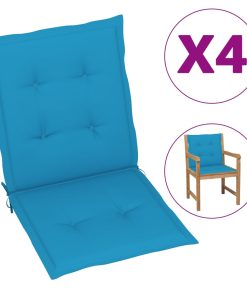 Jastuci za vrtne stolice 4 kom plavi 100 x 50 x 4 cm