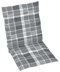 Jastuci za vrtne stolice 4 kom sivi karirani 100 x 50 x 4 cm