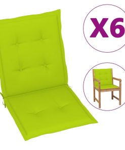 Jastuci za vrtne stolice 6 kom jarko zeleni 100 x 50 x 4 cm