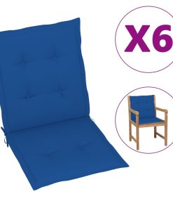 Jastuci za vrtne stolice 6 kom kraljevski plavi 100 x 50 x 4 cm