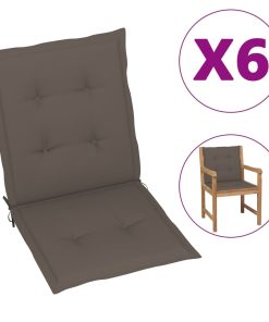 Jastuci za vrtne stolice 6 kom smeđe-sivi 100 x 50 x 4 cm