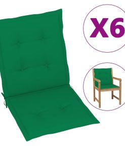 Jastuci za vrtne stolice 6 kom zeleni 100 x 50 x 4 cm