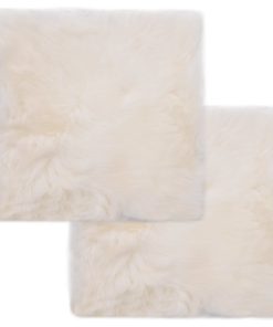 Jastučići za stolice 2 kom bijeli 40 x 40 cm prava ovčja koža