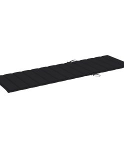 Jastuk za ležaljku za sunčanje crni 200 x 70 x 4 cm od tkanine