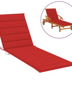 Jastuk za ležaljku za sunčanje crveni 200x70x4 cm od tkanine