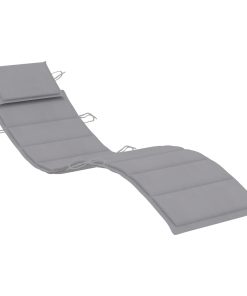 Jastuk za ležaljku za sunčanje sivi 186 x 58 x 4 cm