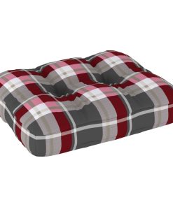 Jastuk za sofu od paleta crveni karirani 50 x 40 x 12 cm