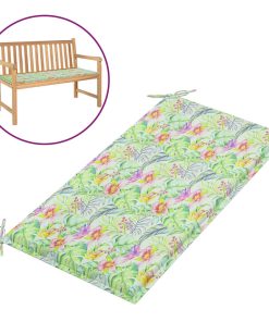 Jastuk za vrtnu klupu s uzorkom lišća 100x50x4 cm od tkanine