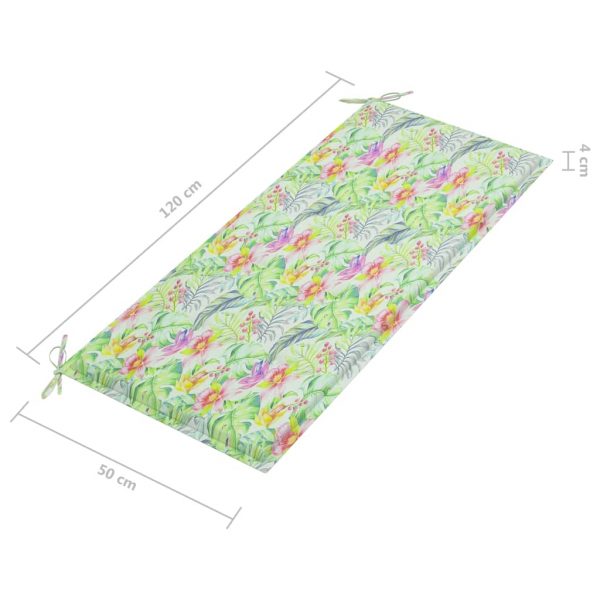 Jastuk za vrtnu klupu s uzorkom lišća 120x50x4 cm od tkanine - Image 4