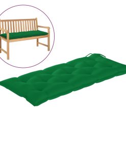 Jastuk za vrtnu klupu zeleni 120 x 50 x 7 cm od tkanine