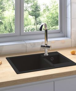 Kuhinjski sudoper s dvije kadice crni granitni