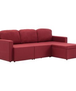 Modularni trosjed od tkanine crvena boja vina