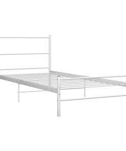 Okvir za krevet bijeli metalni 100 x 200 cm