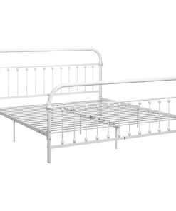 Okvir za krevet bijeli metalni 180 x 200 cm