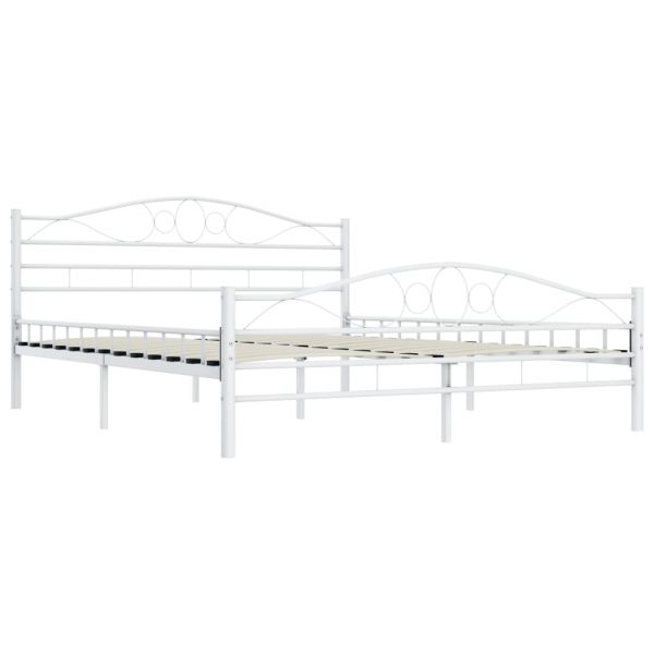 Okvir za krevet bijeli metalni 200 x 200 cm