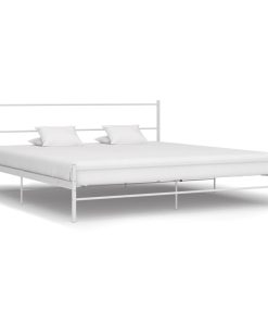 Okvir za krevet bijeli metalni 200 x 200 cm
