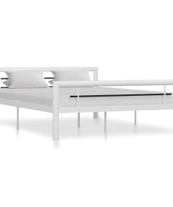 Okvir za krevet bijelo-crni metalni 160 x 200 cm