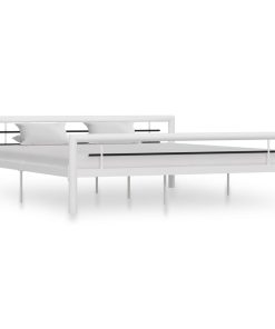 Okvir za krevet bijelo-crni metalni 180 x 200 cm
