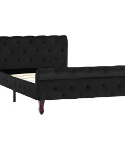 Okvir za krevet crni baršunasti 100 x 200 cm