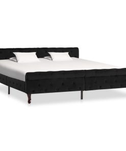 Okvir za krevet crni baršunasti 180 x 200 cm