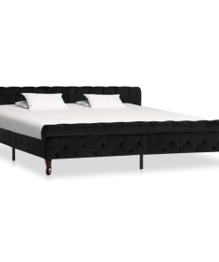 Okvir za krevet crni baršunasti 200 x 200 cm