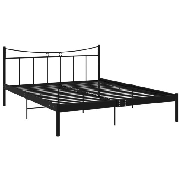 Okvir za krevet crni od metala i šperploče 160 x 200 cm