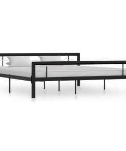 Okvir za krevet crno-bijeli metalni 180 x 200 cm