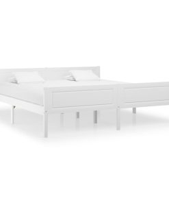 Okvir za krevet od masivne borovine bijeli 180 x 200 cm